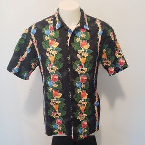 RJC Men's Hawaiian Aloha Cocktails Cruising and Resort Button Down Shirt Size XL
